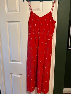 Red Floral Spaghetti Strap Maxi Dress